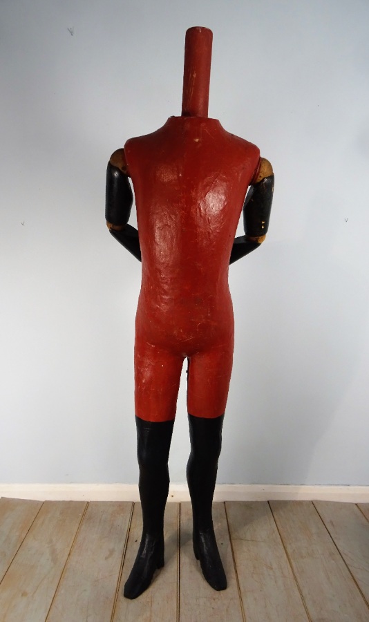 Painted Papier Mache Red and Black Mannequin  (33).JPG